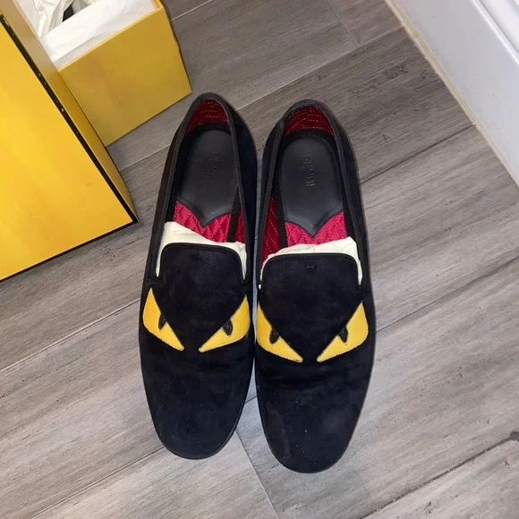 Fendi Black Loafers with Yellow Accents m_68dc86f521b80181f5282e85.jpg main image 2